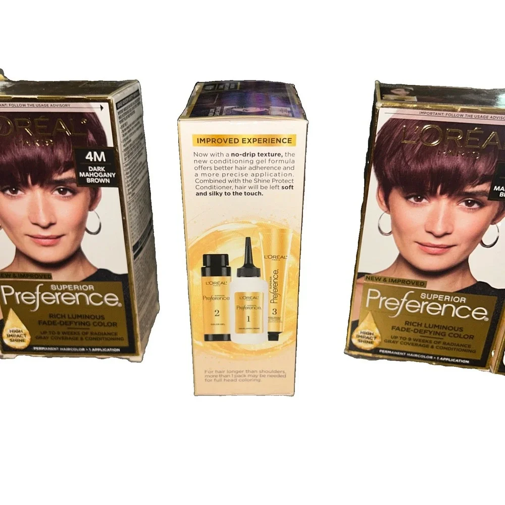 Lot Of 5 L'Oreal Superior Preference Permanent Hair Color 4M Dark Mahogany Brown